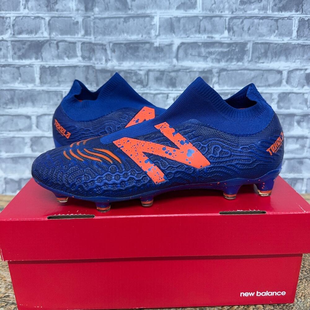 New Balance Tekela V2 Pro FG Blue Orange Soccer Cleats MST1FBG3 Mens Size 7 2E